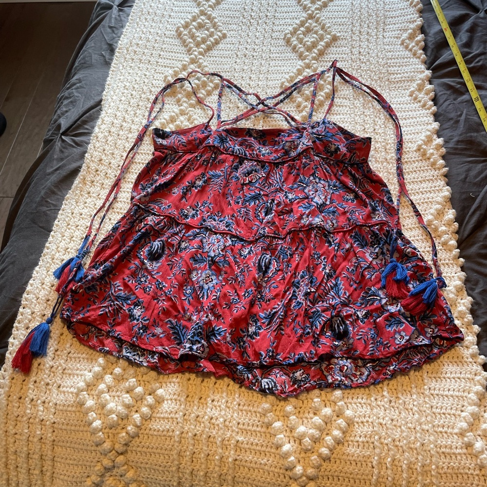 Floral Red Women's Top